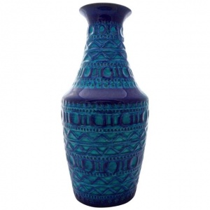 Bay Keramik Pottery Blue and Turquoise Vase, circa 1970s
